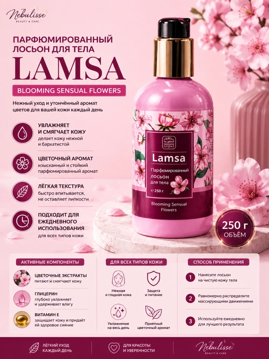 Парфюмированный лосьон для тела, Lamsa Body lotion, 250 мл