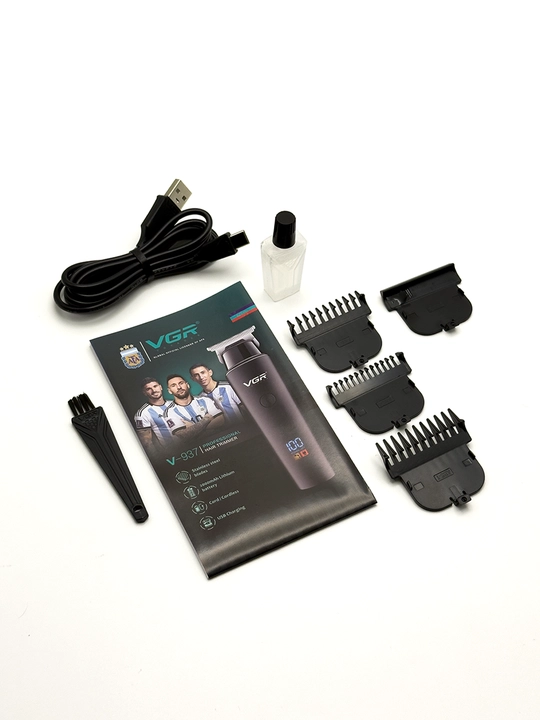 VGR professional soch olish mashinkasi, soch va soqol uchun simsiz trimmer