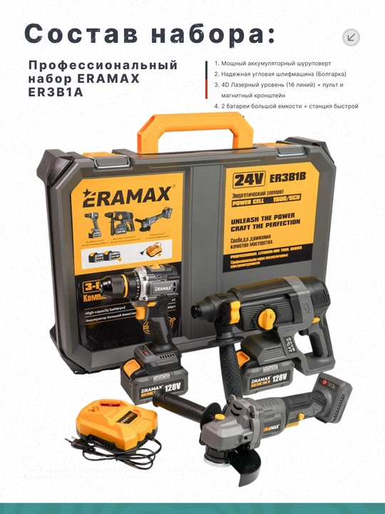 Аккумуляторных инструментов ERAMAX Pro универсальное решение для строительства и ремонта