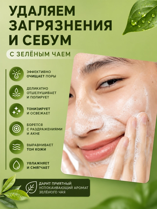 By Wishtrend Green Tea & Enzyme Milky Foaming Wash энзимная пенка для умывания