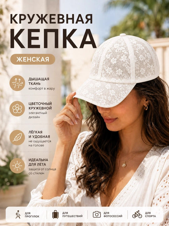 Yozgi to‘rli standart kepka, ayollar va qizlar uchun yengil, zamonaviy model - 