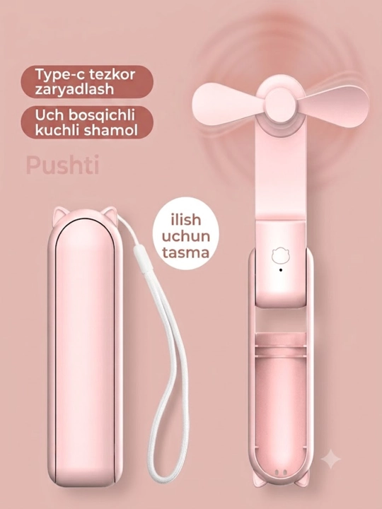 Mini ventilyator, qo'lda ushlab turiladigan va stol ustiga, USB, ko'chma, ixcham. yengil - 