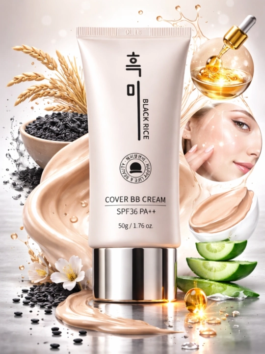 Black Rice Cover BB Cream SPF36 PA++ Tone 21 — yuz uchun BB krem, 50 g