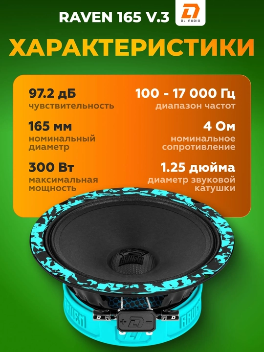 Динамики автомобильные 16 см DL Audio Raven 165 V.3 пара