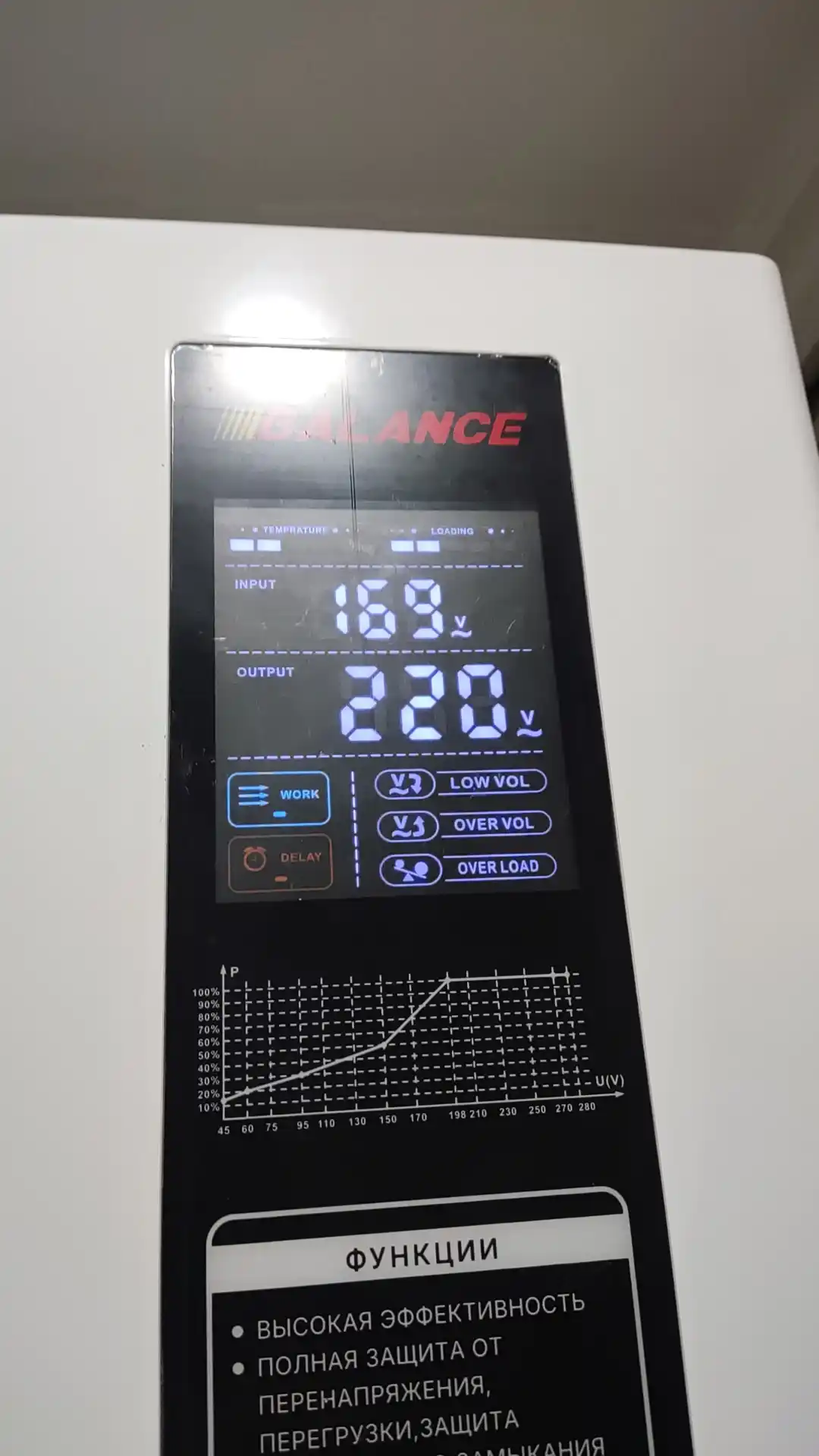 Kuchlanish stabilizatori Balance 10 kVA, releli, 95-275V