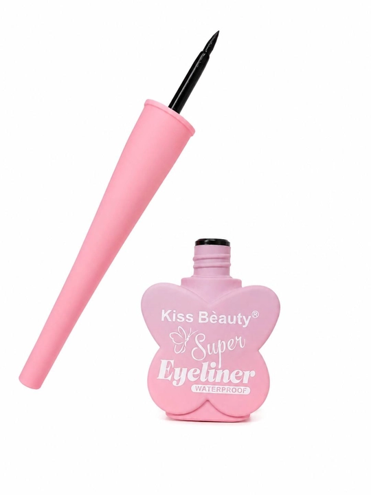 Жидкая подводка для глаз, eyeliner, водостойкая, черная, с тонкой кисточкой, Kiss Beauty