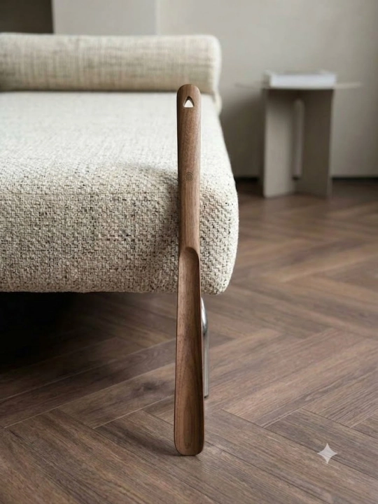 Ложка для обуви MAX-Wood M50, длинный деревянный рожок, 50 см, с магнитным держателем
