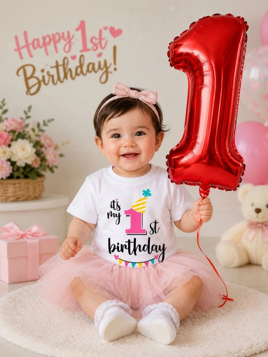 EzoFly Birthday Set Праздничная футболка + фольгированная цифра в подарок - 