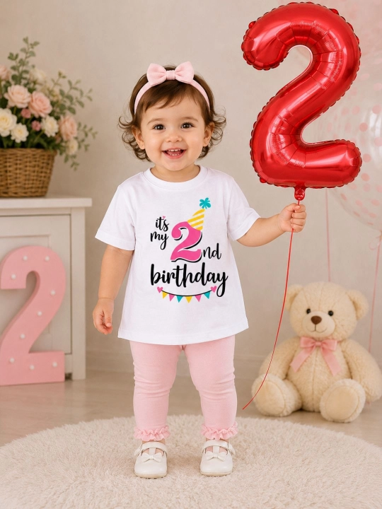 EzoFly Birthday Set Праздничная футболка + фольгированная цифра в подарок - 