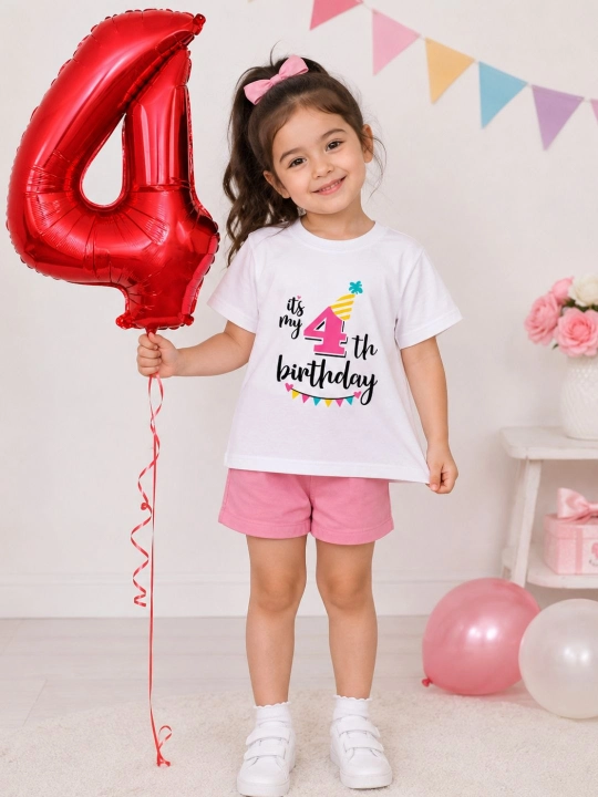 EzoFly Birthday Set Праздничная футболка + фольгированная цифра в подарок - 