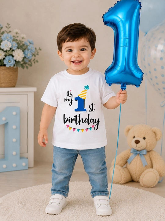 EzoFly Birthday Set Праздничная футболка + фольгированная цифра в подарок - 