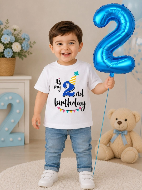 EzoFly Birthday Set Праздничная футболка + фольгированная цифра в подарок - 