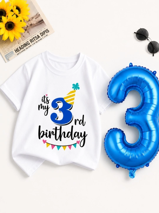 EzoFly Birthday Set Праздничная футболка + фольгированная цифра в подарок