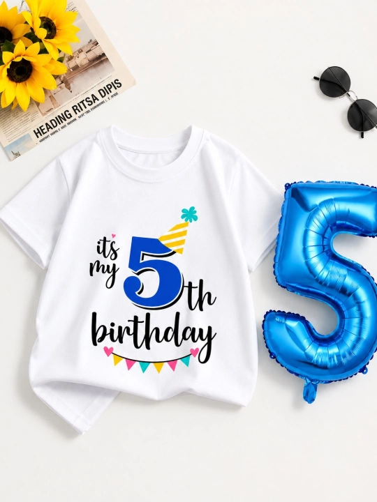 EzoFly Birthday Set Праздничная футболка + фольгированная цифра в подарок