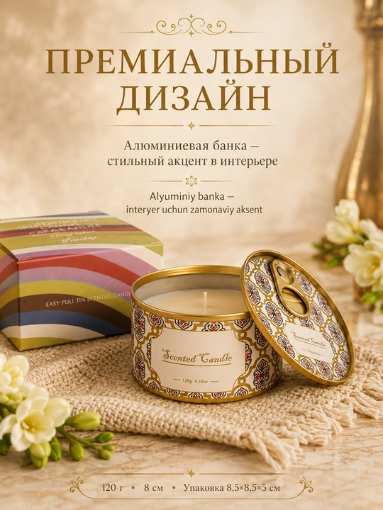Scented Candle hidli soya sham LÄTT LIV bankada, nok va freziya, 120 g