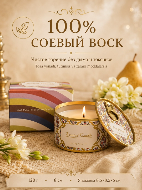 Scented Candle hidli soya sham LÄTT LIV bankada, nok va freziya, 120 g