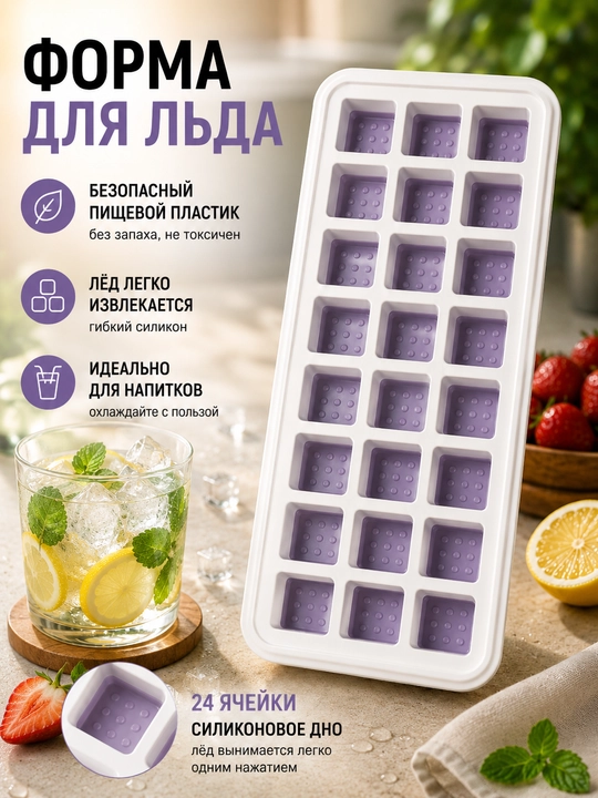 Силиконовая форма для льда, с крышкой и контейнером, удобная форма для кубиков льда