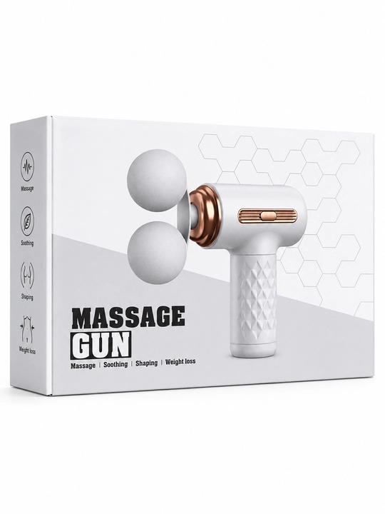 Mini Massage Gun mushak massajeri, 4 nasadkali, portativ massaj pistoleti