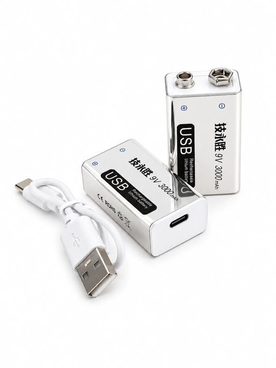 9V 3000mAh Type-C quvvatlanuvchi litiy-ionli akkumulyator batariyasi