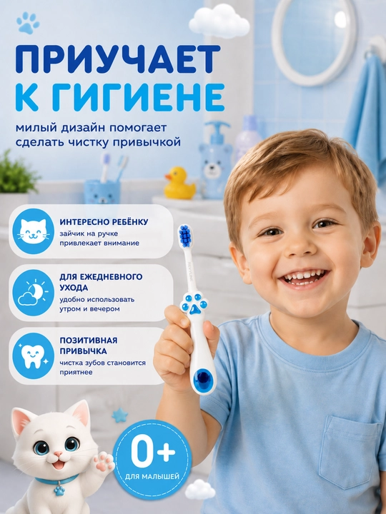 Детская зубная щетка Revyline 0+, мягкая, для новорожденных и малышей