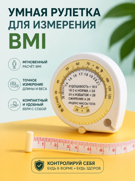 Portativ 3D bel o'lchov lentasi (BMI Mini 1.5M ikki tomonlama yumshoq lenta)