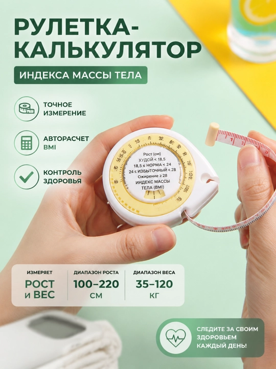 Portativ 3D bel o'lchov lentasi (BMI Mini 1.5M ikki tomonlama yumshoq lenta)