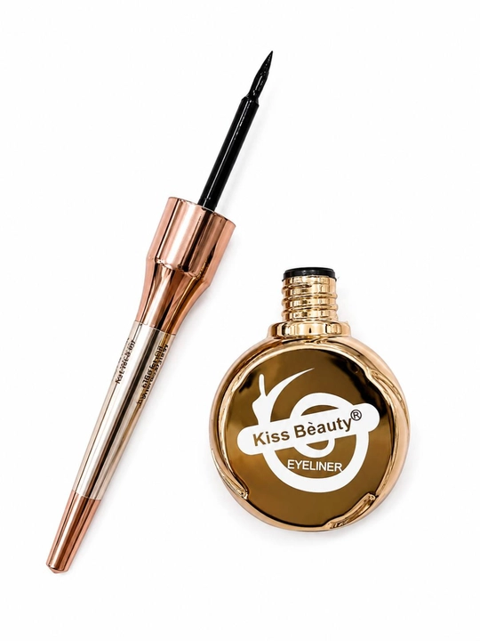 Жидкая подводка для глаз, eyeliner, водостойкая, черная, с тонкой кисточкой, Kiss Beauty