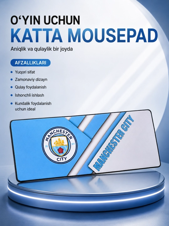 Katta Gaming Mousepad – Sirpanmaydigan, Tezkor Harakat va Yuqori Aniqlik uchun Gilamcha - 