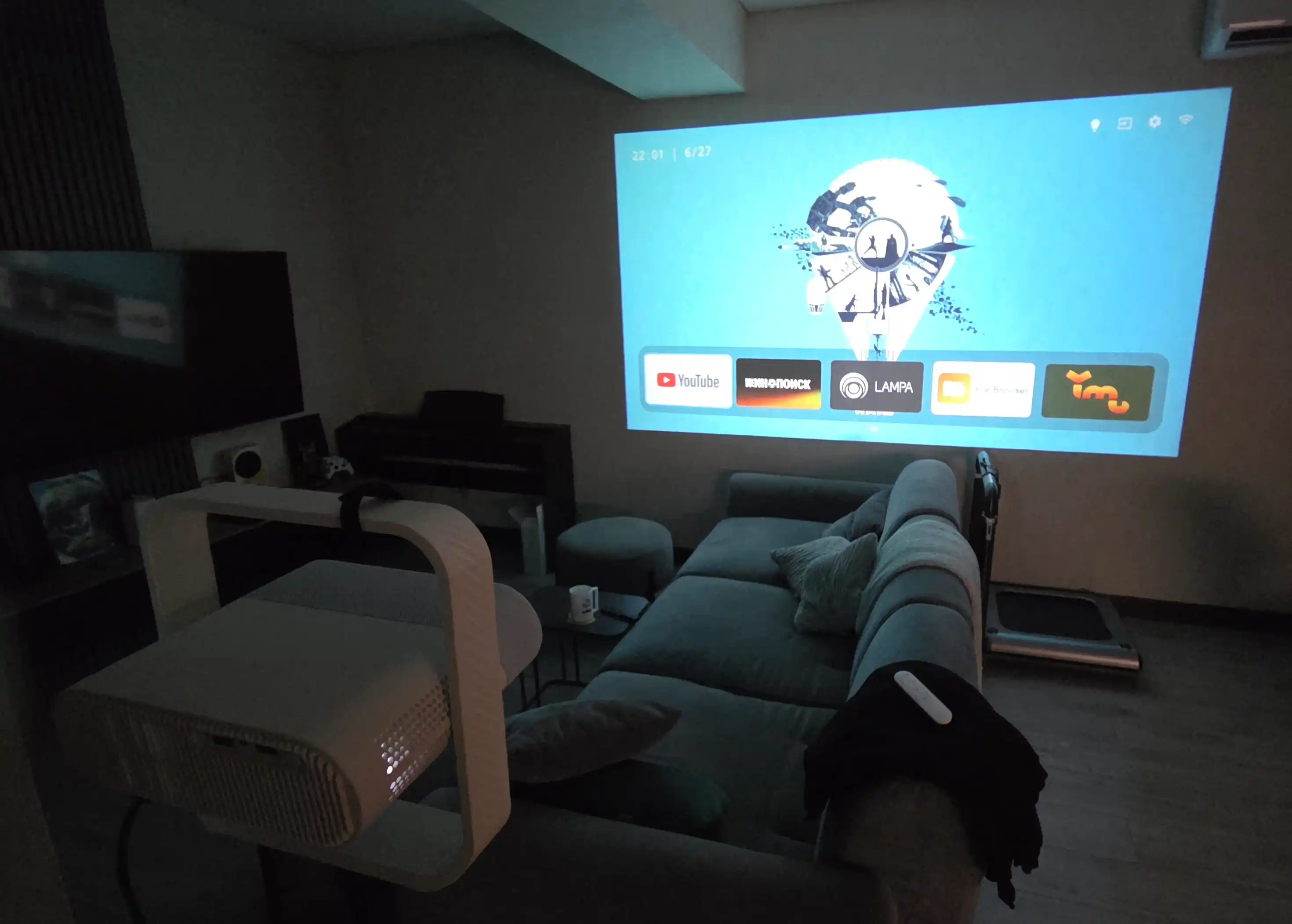 A10 Plus film proyektori, Android 4K proyektori + Wi-Fi, Bluetooth, HDMI