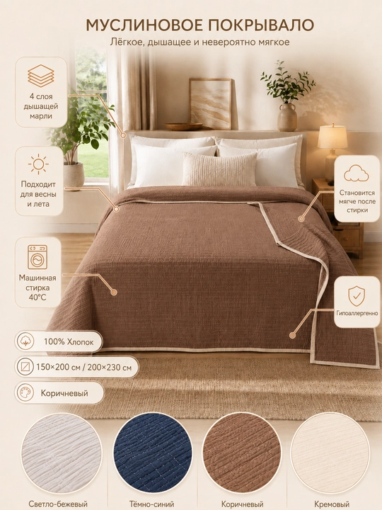 4 qatlamli 100% paxta ko‘rpa – Spring Collection - 