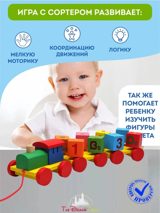 Развивающие игрушки, Развивающая игрушка системы Монтессори, деревянный сортер - 
