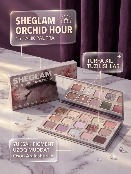 Палетка теней для век SHEGLAM, высокая пигментация, стойкая - 