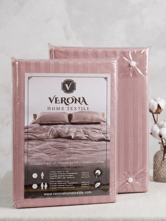 Yotoq to'plam Strayp satin - 1 va 2 kishilik, 100% paxta - 