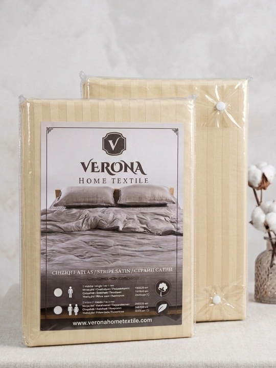 Yotoq to'plam Strayp satin - 1 va 2 kishilik, 100% paxta - 