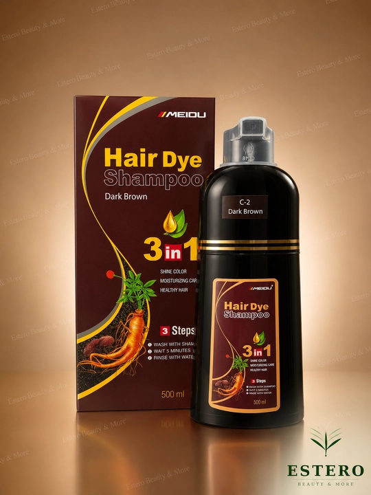 MEIDU Hair Dye Shampoo 3 в 1 тёмно-коричневый шампунь-краска, 500 мл - 
