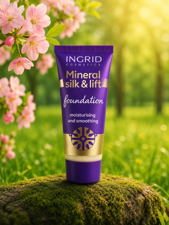 INGRID Mineral Silk & Lift tonal krem, namlantiruvchi, tabiiy qoplama, 5 rang