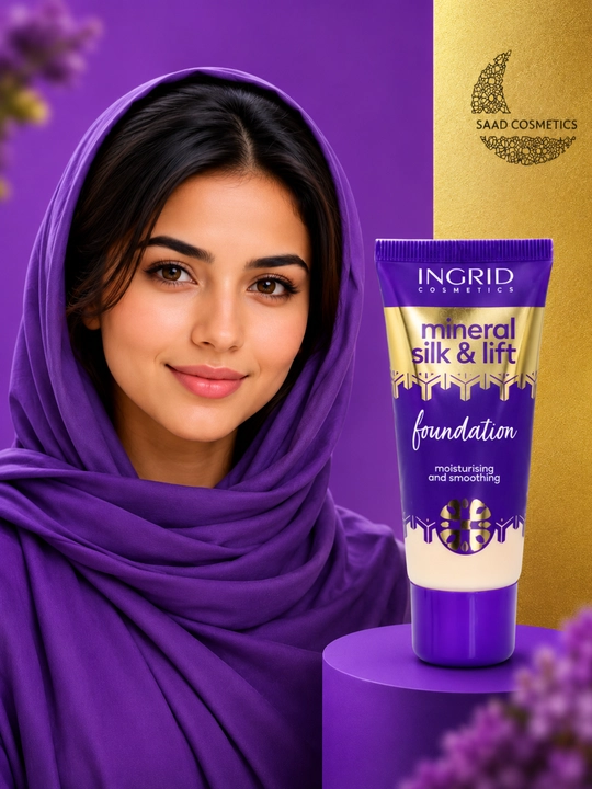 INGRID Mineral Silk & Lift tonal krem, namlantiruvchi, tabiiy qoplama, 5 rang