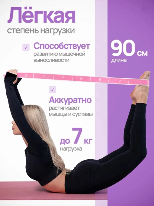 Резинка для фитнеса и йоги, тканевая