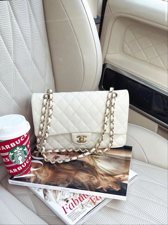 Chanel uslubidagi ayollar yelkama-sumkasi, mini Chanel debriyaj sumkasi