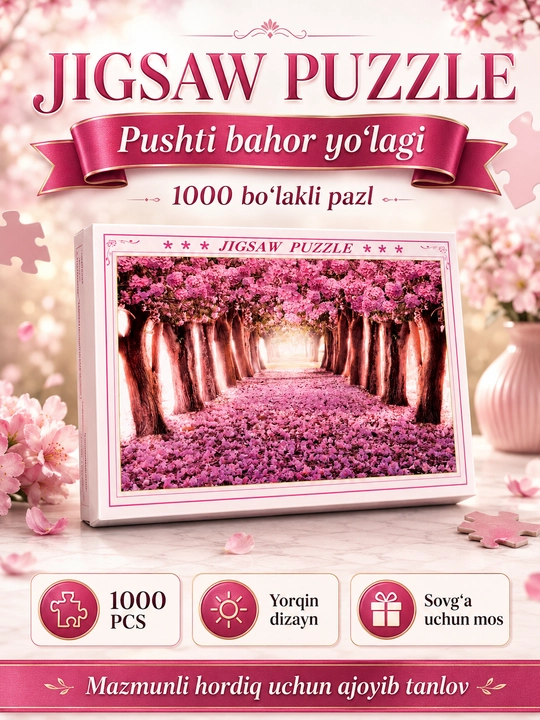 Jigsaw Puzzle пазл 1000 деталей, 50x75 см, для детей и взрослых - 