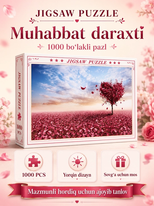 Jigsaw Puzzle пазл 1000 деталей, 50x75 см, для детей и взрослых - 