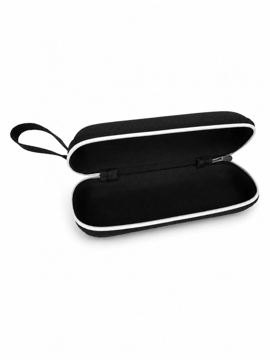 Ko'zoynak g'ilofi qattiq, zamokli futlyar tasmali, himoya, qora 16x6x3.5 sm - 