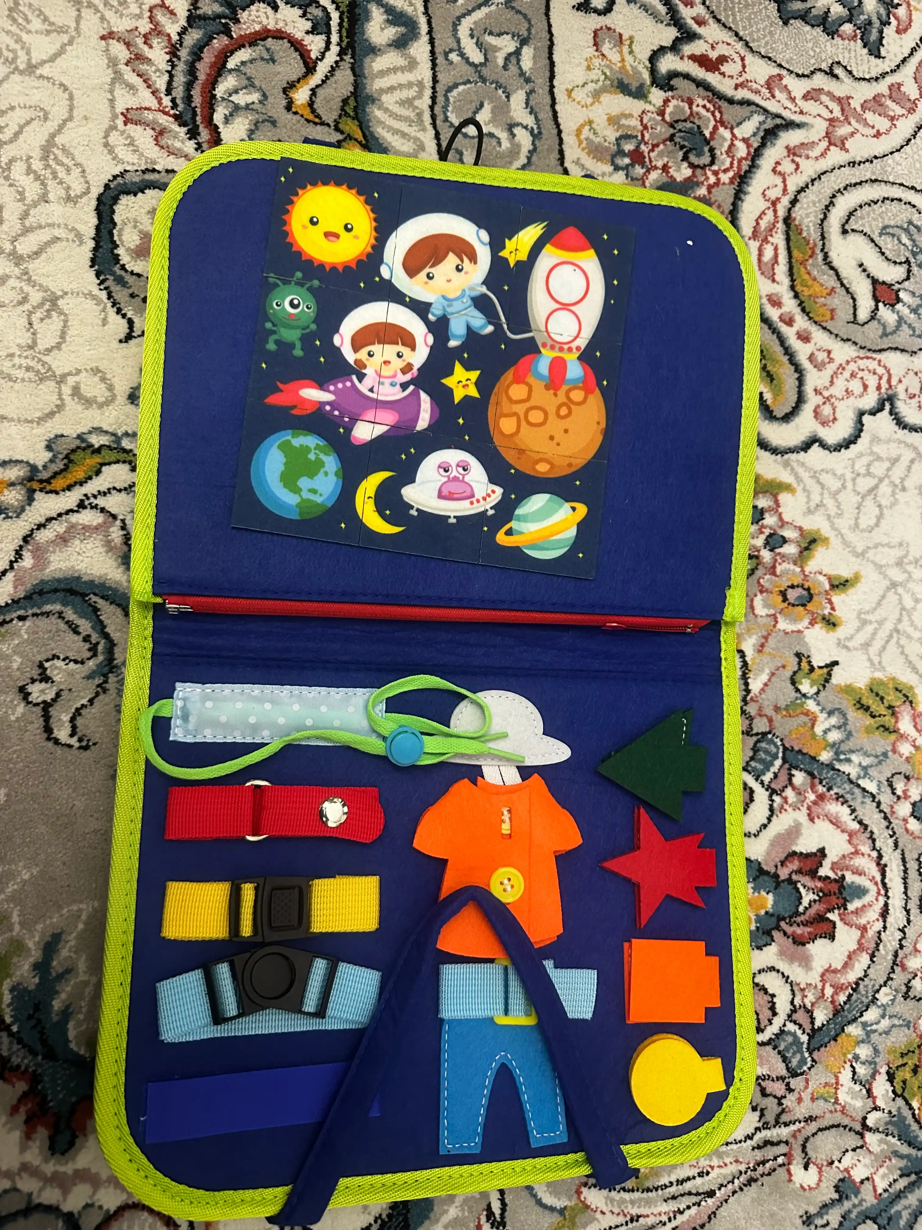 Bizibord kitob, o'quv o'yinchoq, bizibord yo'lga, bolalar uchun o'yinchiq kitob, montessori