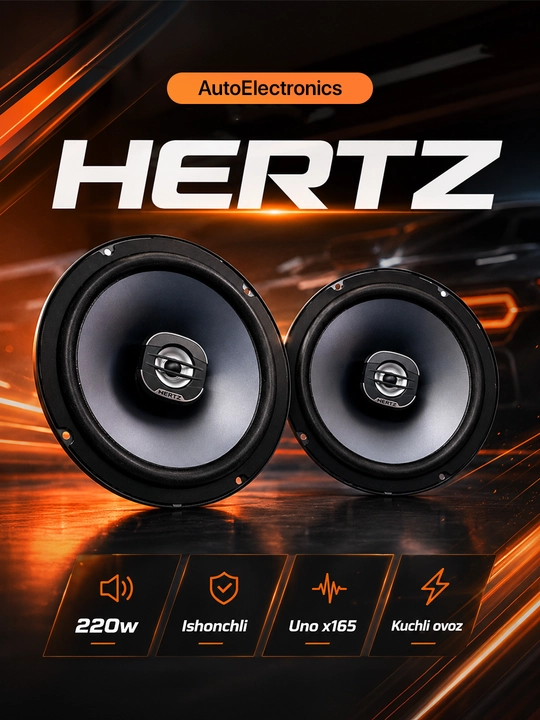 Avtokolonka Hertz UNO X 165, 2 yo‘lli koaksial dinamik, 220W, 4 Ohm - 