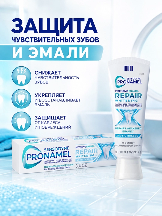 Sensodyne Pronamel tish pastasi, sezgir tishlar va emalni himoya qilish uchun AQSH