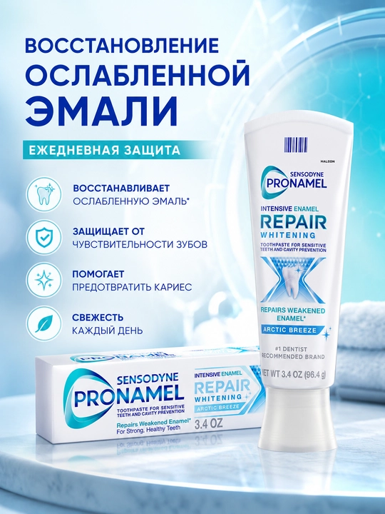 Sensodyne Pronamel tish pastasi, sezgir tishlar va emalni himoya qilish uchun AQSH