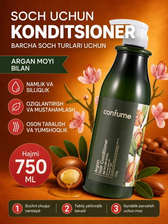 Soch uchun universal konditsioner, Confume, Rose, 750 ml