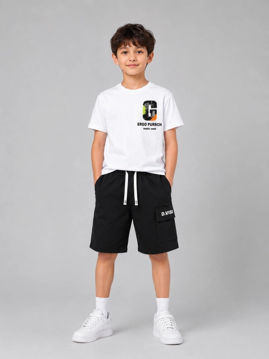 O‘g‘il bolalar sport komplekti futbolka short yozgi teen outfit casual set
