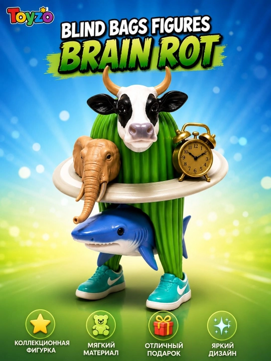 Toyzo Brain Rot — Kolleksion yig‘ma figurka-konstruktor