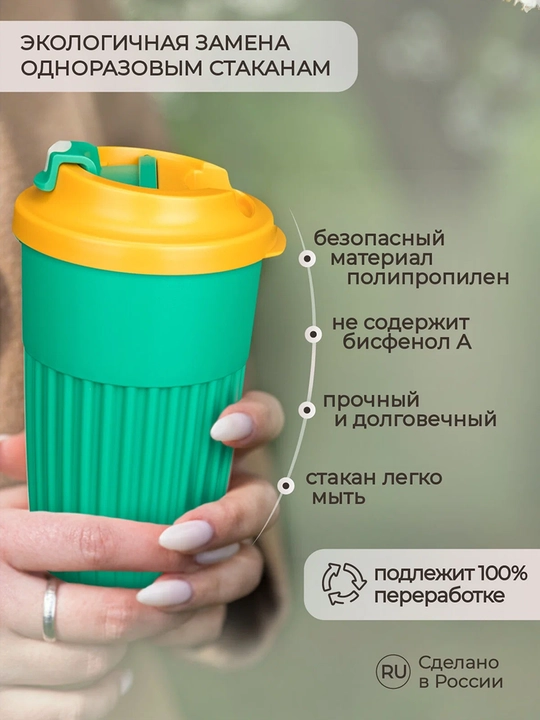 Стакан для горячих и прохладных напитков, с клапаном, 450 мл